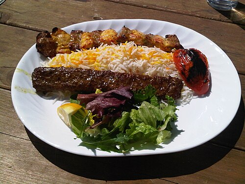 Eat chelow kabab