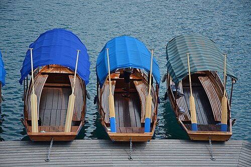 Pletna boat to the island