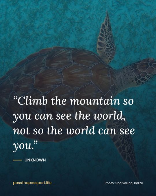 “Climb the mountain so you can see the world, not so the world can see you.” — Unknown