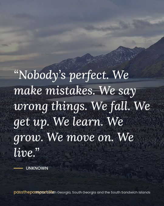 “Nobody’s perfect. We make mistakes. We say wrong things. We fall. We get up. We learn. We grow. We move on. We live.” — Unknown