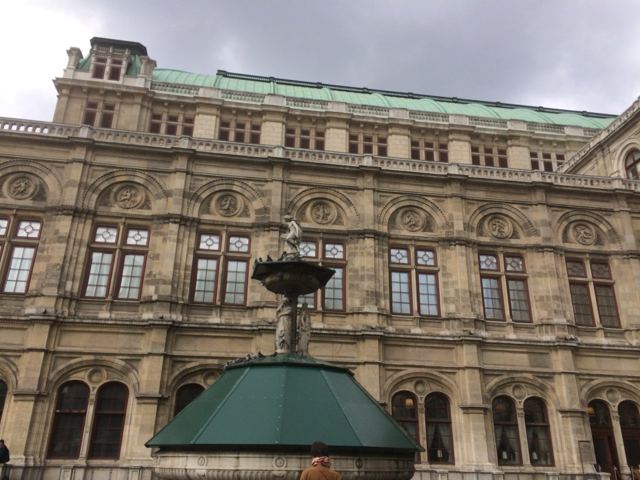 The grand Vienna State Opera house under a blue sky