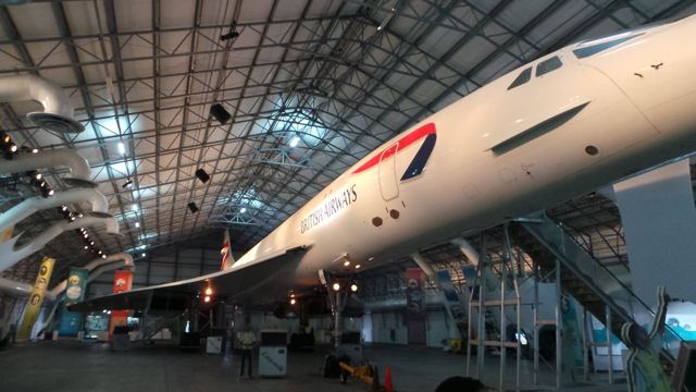 A British Airways Concorde on display at the Concorde Experience in Barbados.