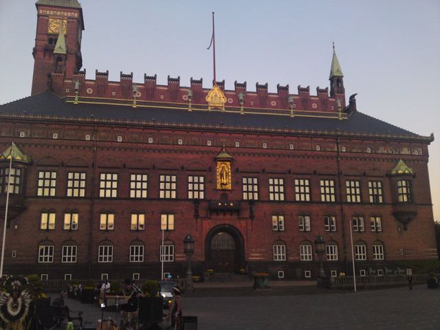 The red brick Copenhagen City Hall.