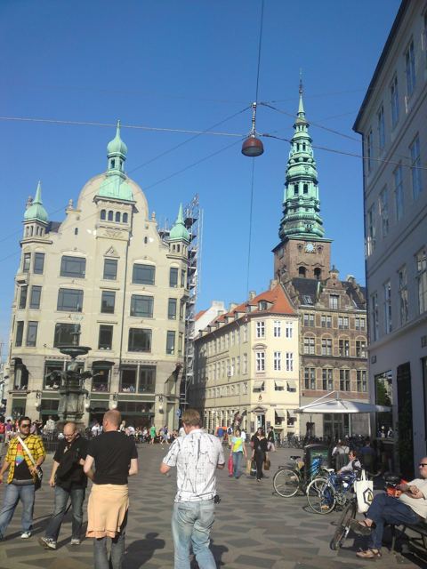 Amagertorv square in Copenhagen with its ornate buildings.