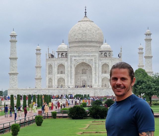 Dan in front of the Taj Mahal.