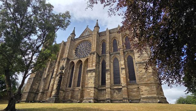 Durham Cathedral rising above the trees