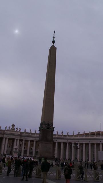 The Egyptian obelisk in the centre of St Peter's Square.